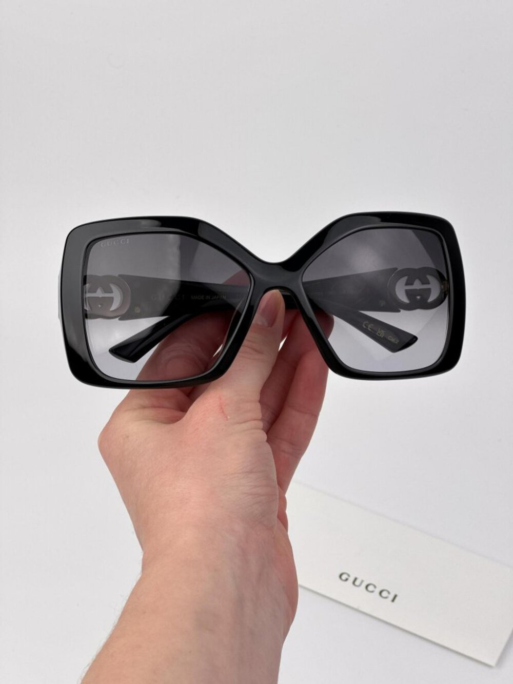 Gucci Women’s Sunglasses | Black Square Frame | Grey Gradient | GG2015S 001 - Picture 1 of 11